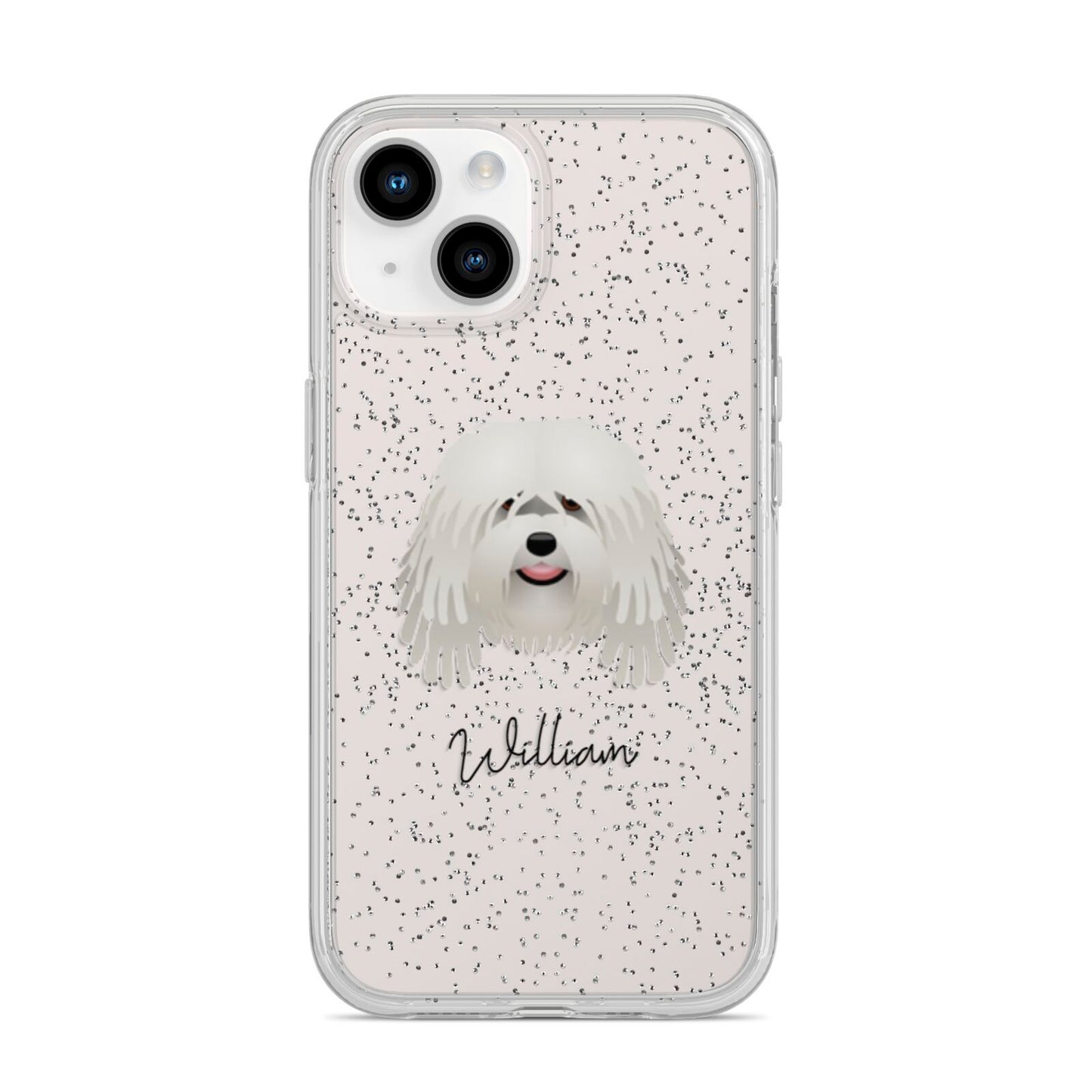 Bergamasco Personalised iPhone 14 Glitter Tough Case Starlight