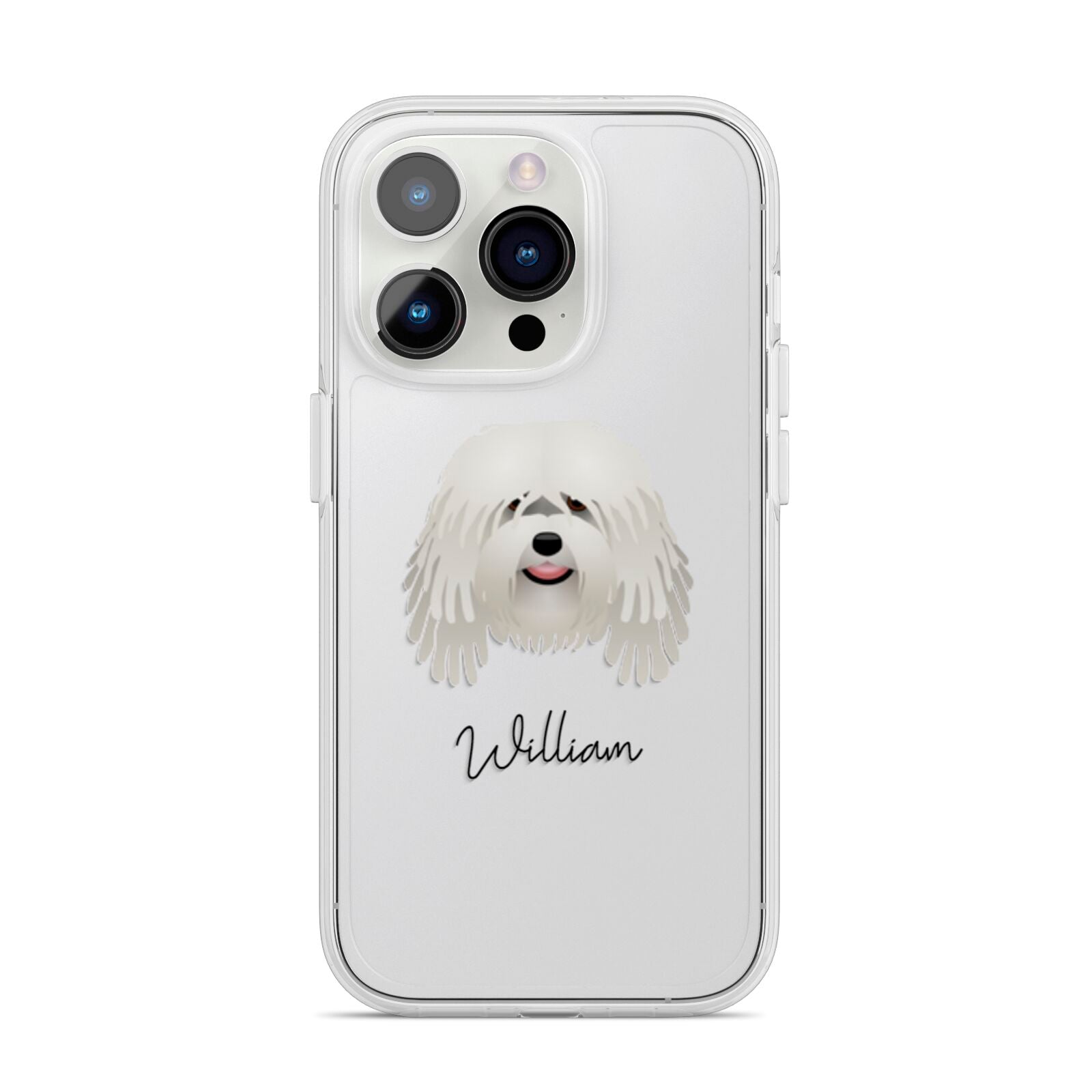 Bergamasco Personalised iPhone 14 Pro Clear Tough Case Silver