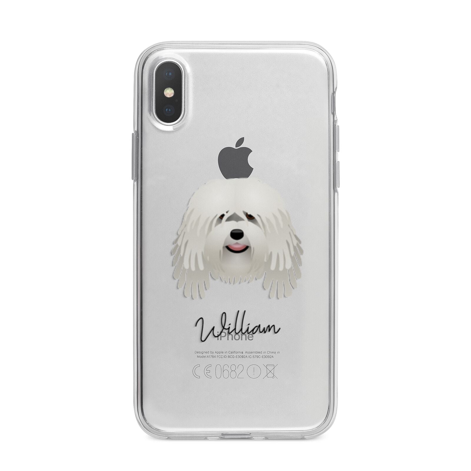 Bergamasco Personalised iPhone X Bumper Case on Silver iPhone Alternative Image 1