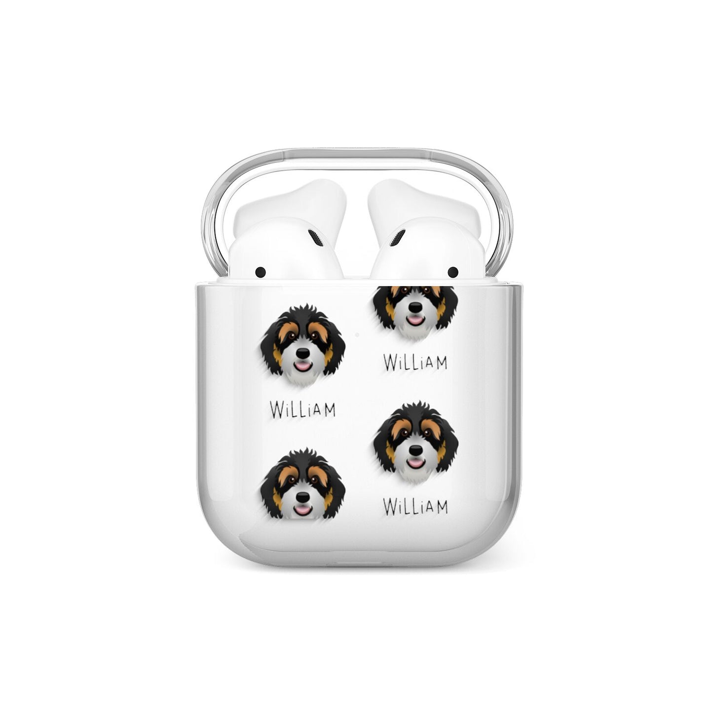 Bernedoodle Icon with Name AirPods Case