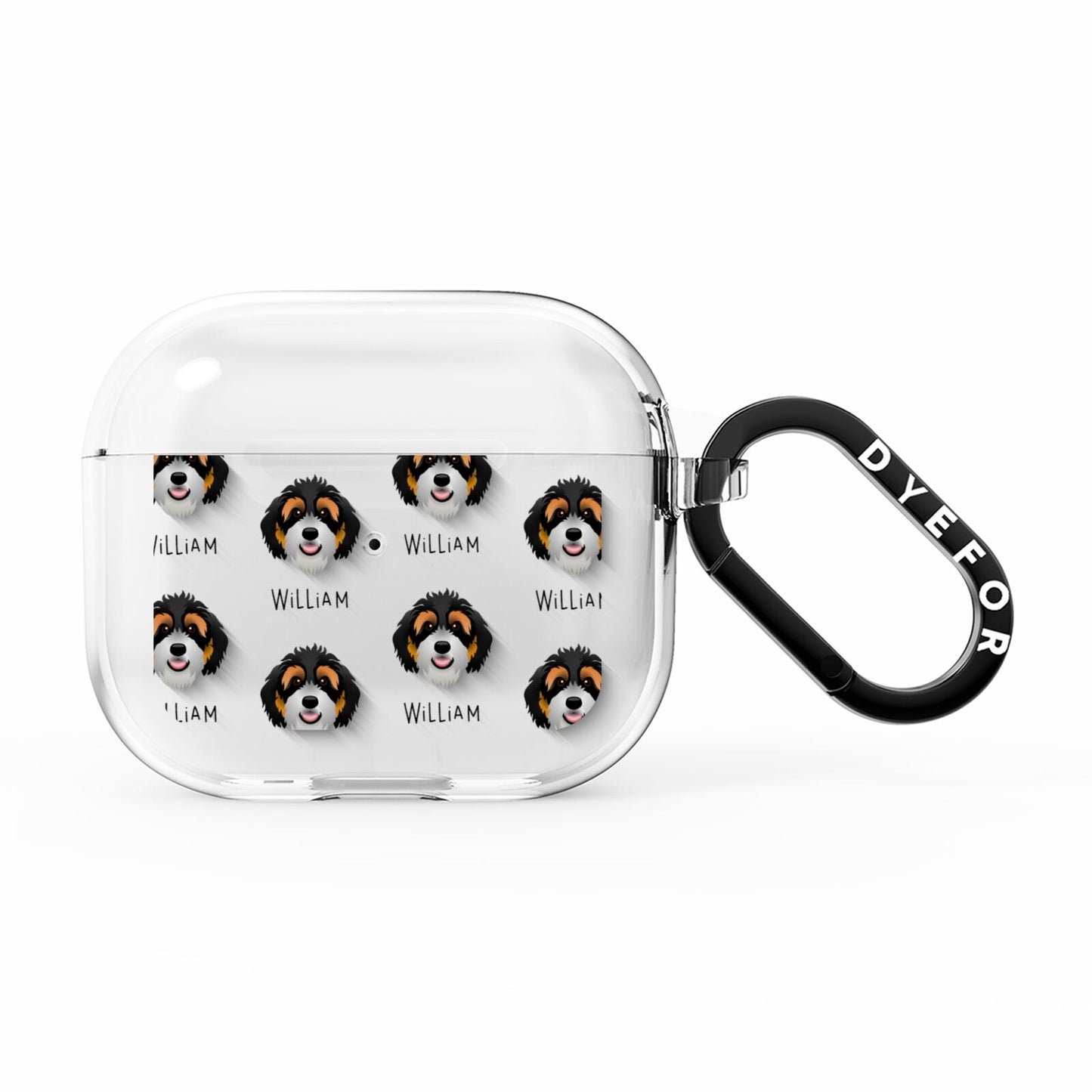 Bernedoodle Icon with Name AirPods Clear Case 3rd Gen