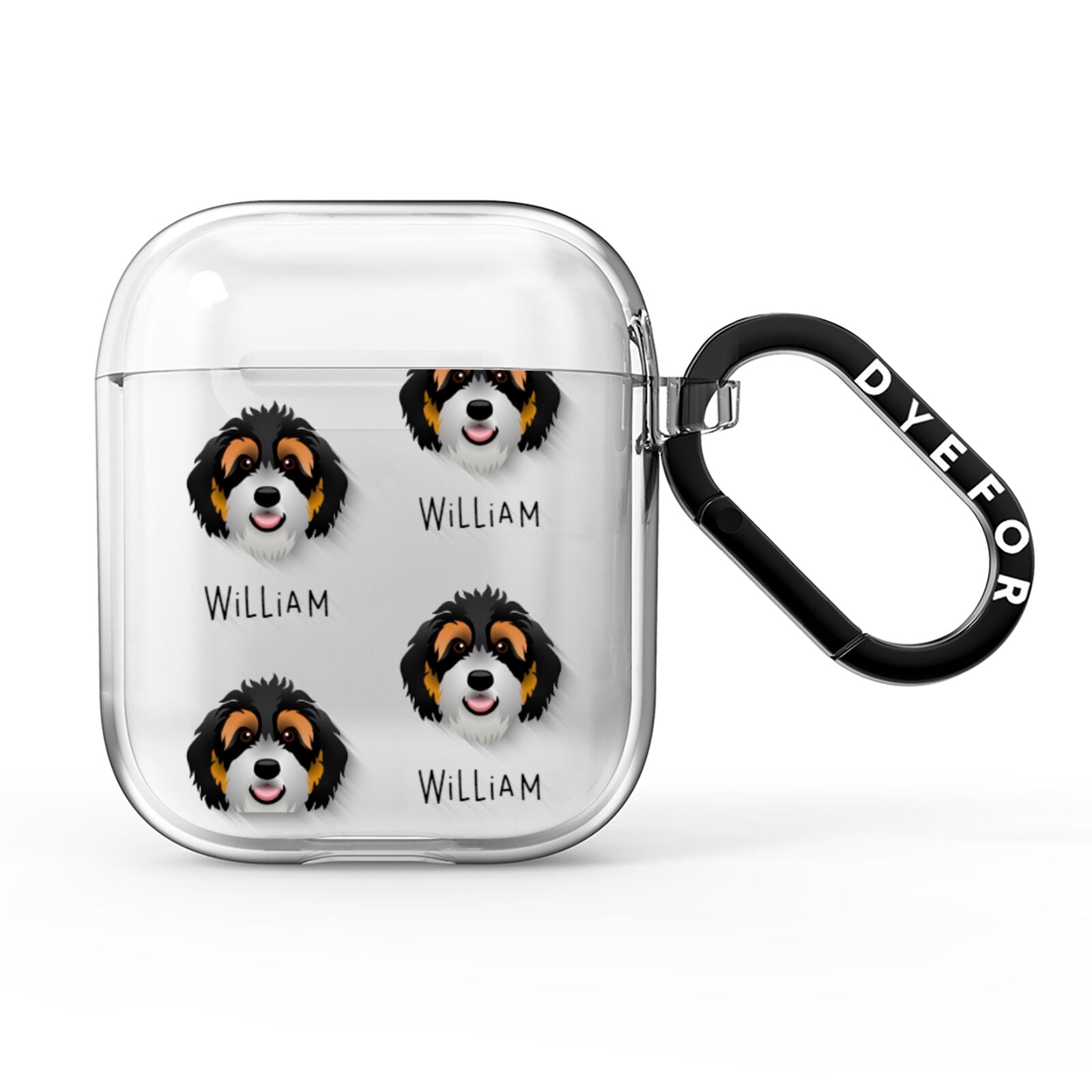 Bernedoodle Icon with Name AirPods Clear Case