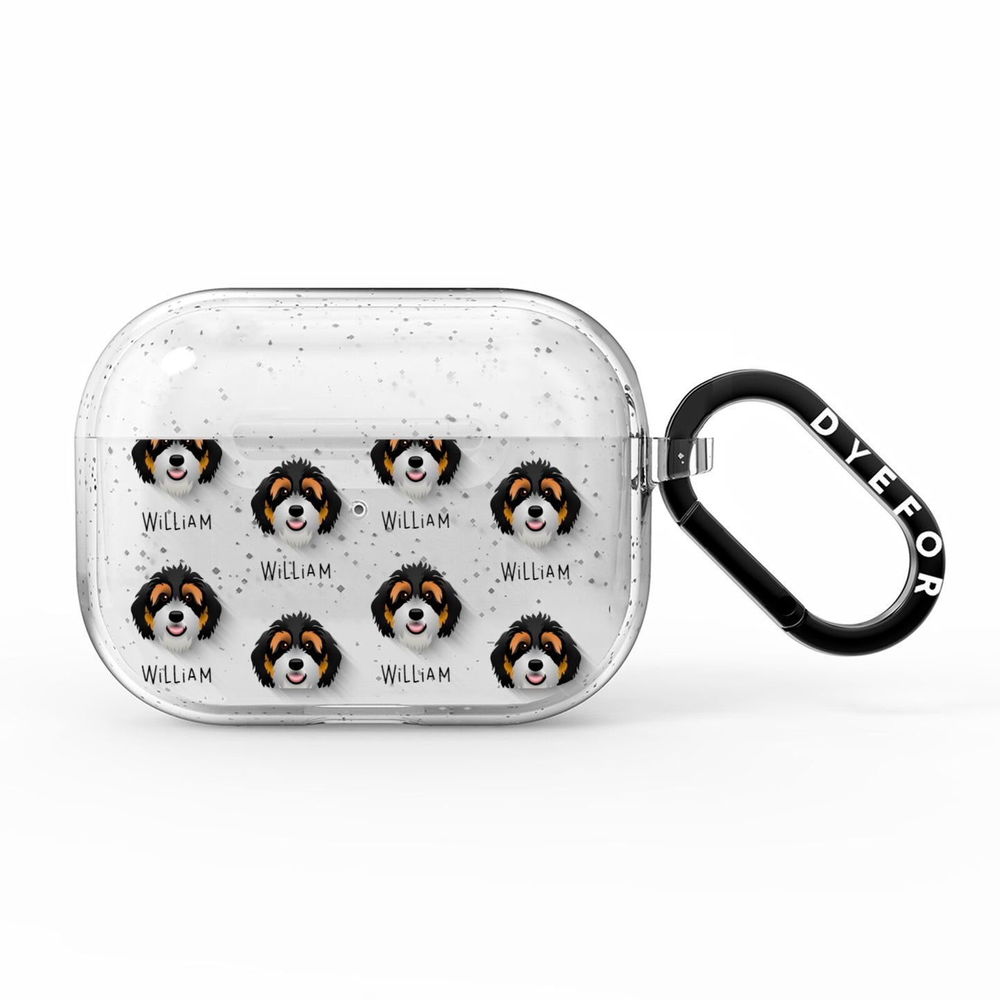 Bernedoodle Icon with Name AirPods Pro Glitter Case