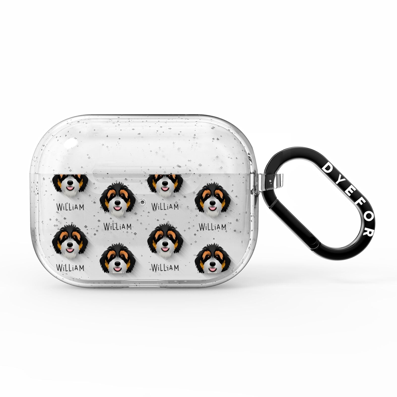 Bernedoodle Icon with Name AirPods Pro Glitter Case