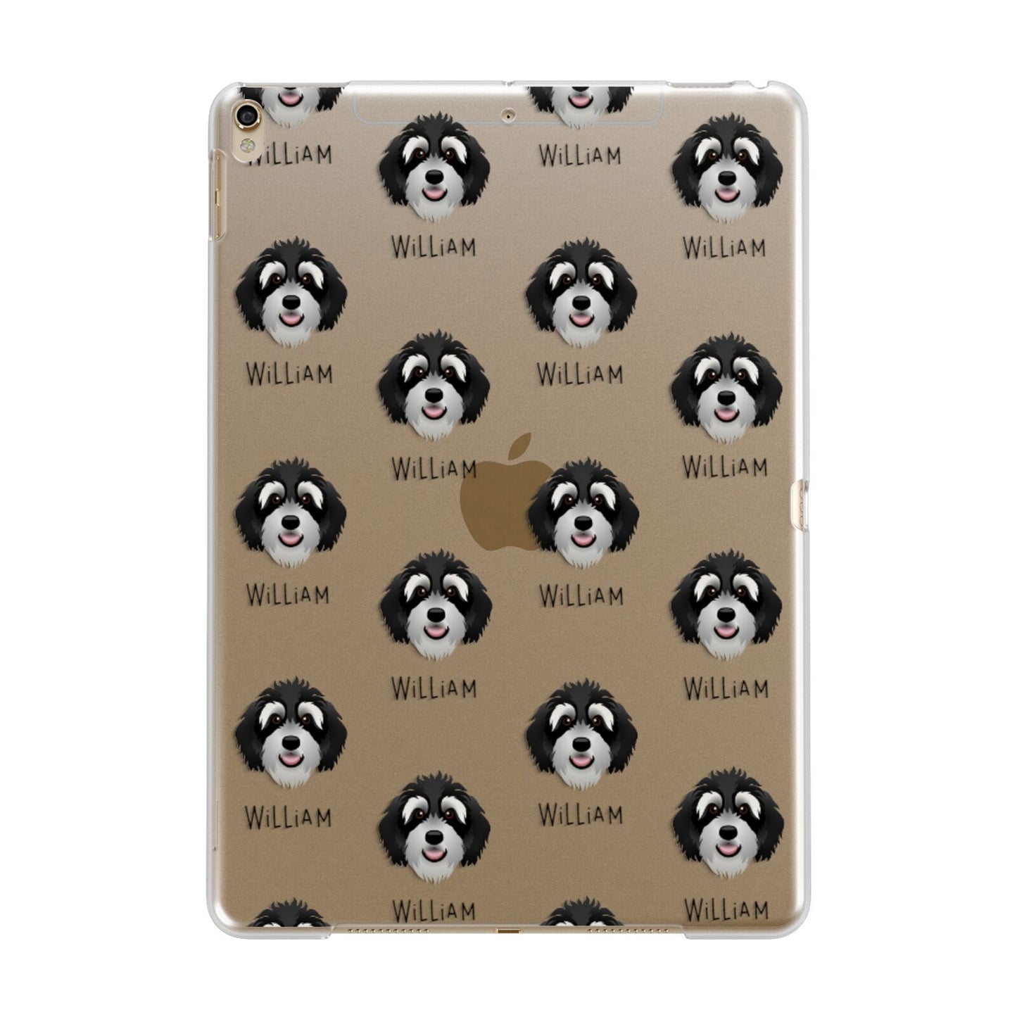 Bernedoodle Icon with Name Apple iPad Gold Case