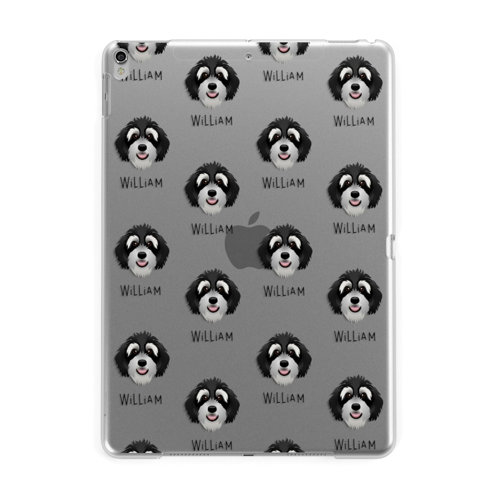 Bernedoodle Icon with Name Apple iPad Silver Case