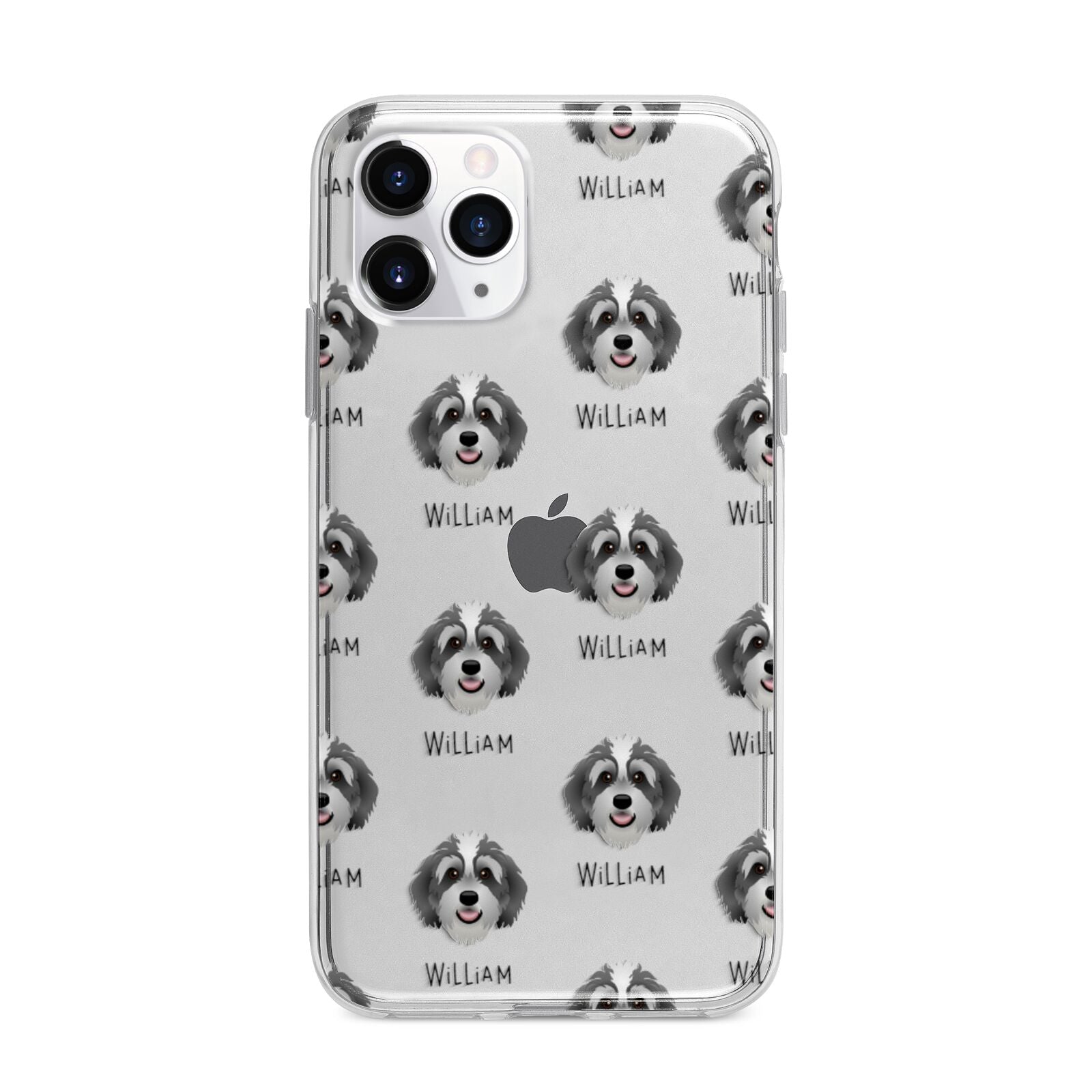 Bernedoodle Icon with Name Apple iPhone 11 Pro Max in Silver with Bumper Case