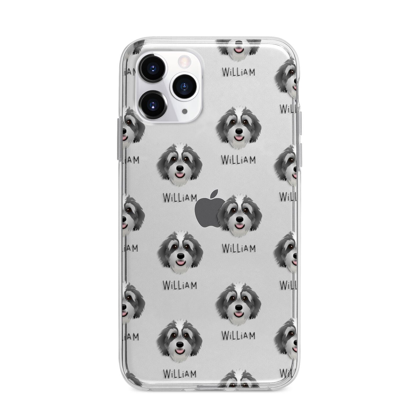 Bernedoodle Icon with Name Apple iPhone 11 Pro in Silver with Bumper Case