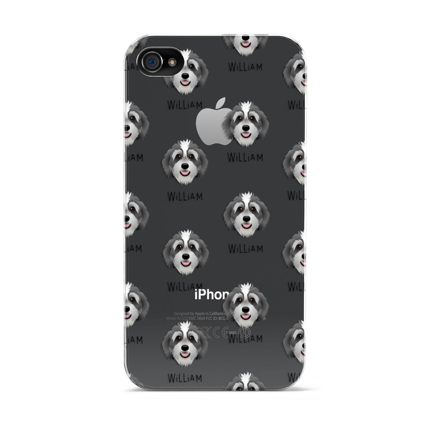 Bernedoodle Icon with Name Apple iPhone 4s Case