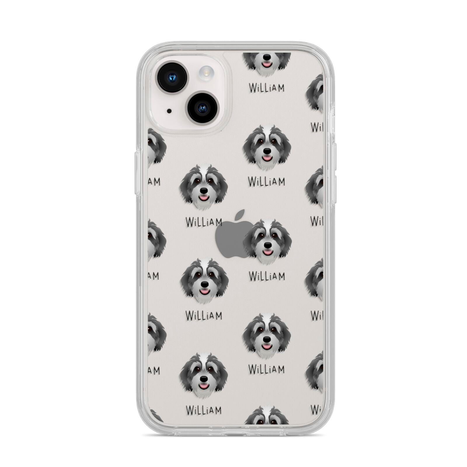 Bernedoodle Icon with Name iPhone 14 Plus Clear Tough Case Starlight