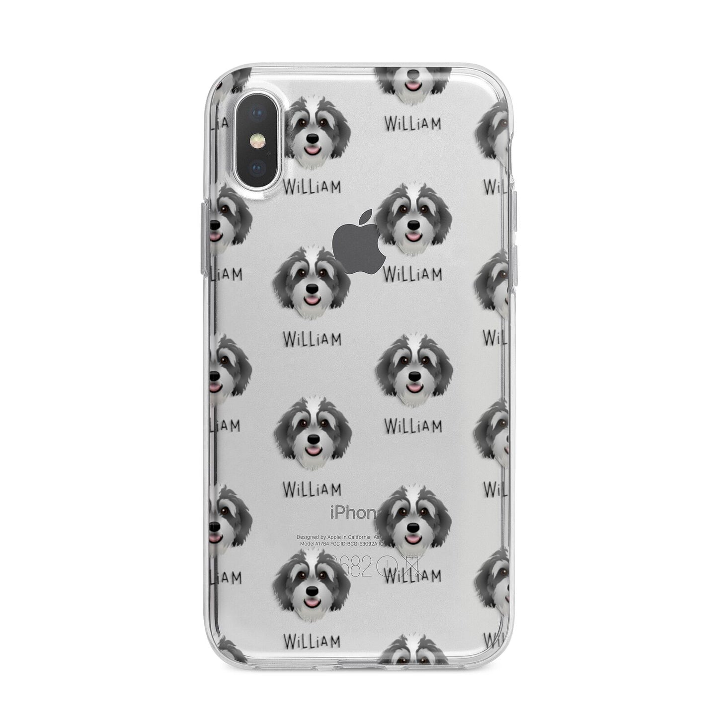Bernedoodle Icon with Name iPhone X Bumper Case on Silver iPhone Alternative Image 1