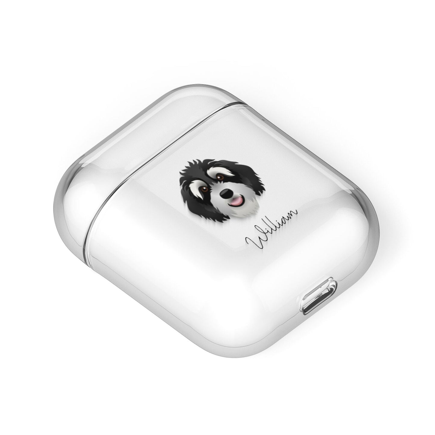 Bernedoodle Personalised AirPods Case Laid Flat