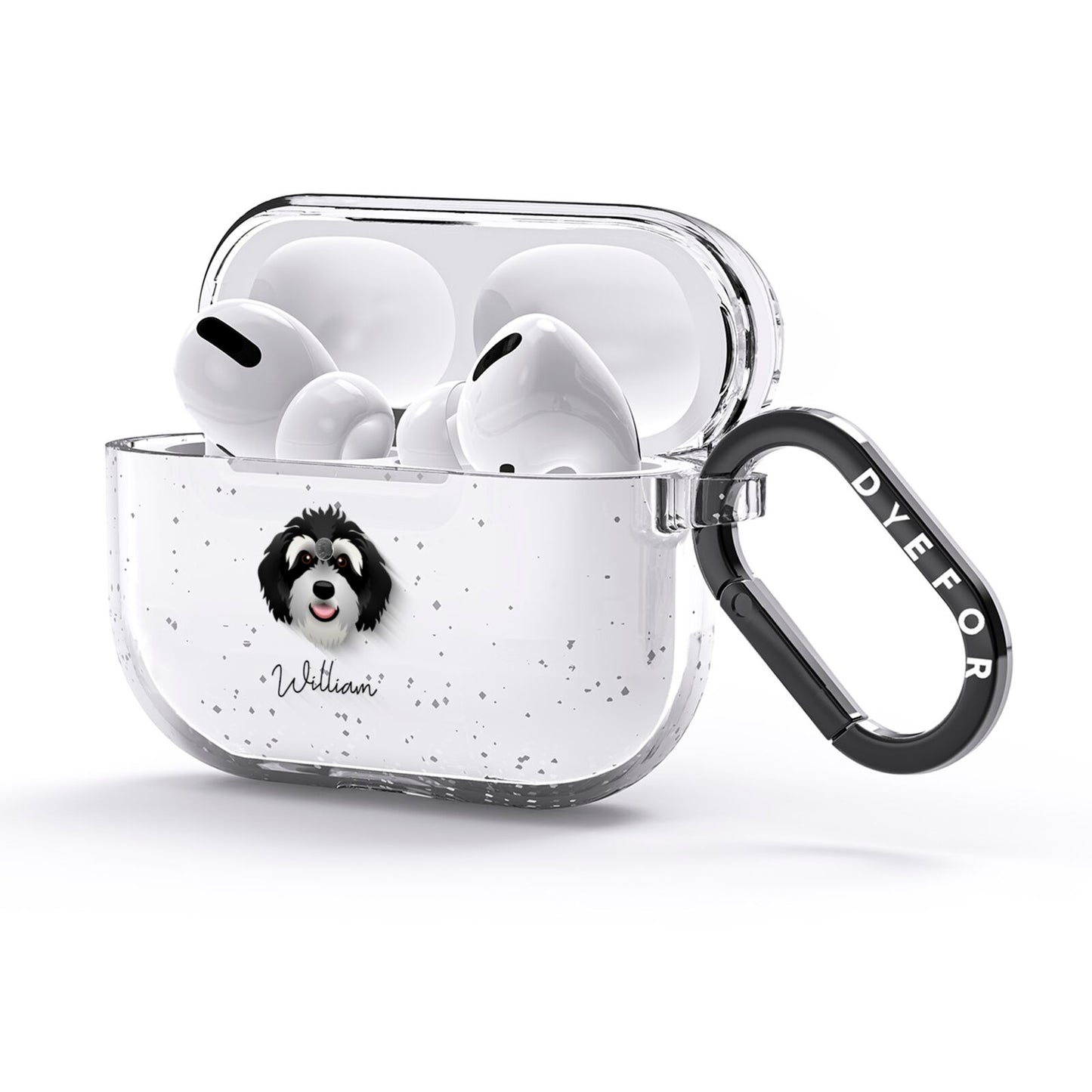 Bernedoodle Personalised AirPods Glitter Case 3rd Gen Side Image