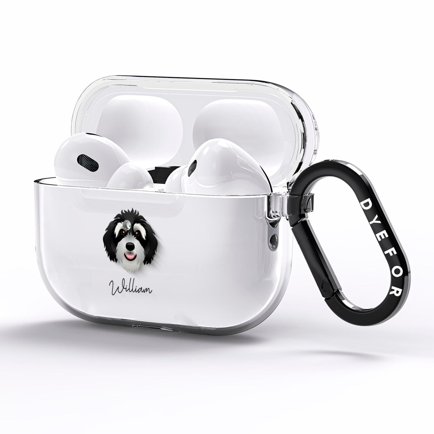 Bernedoodle Personalised AirPods Pro Clear Case Side Image