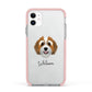 Bernedoodle Personalised Apple iPhone 11 in White with Pink Impact Case