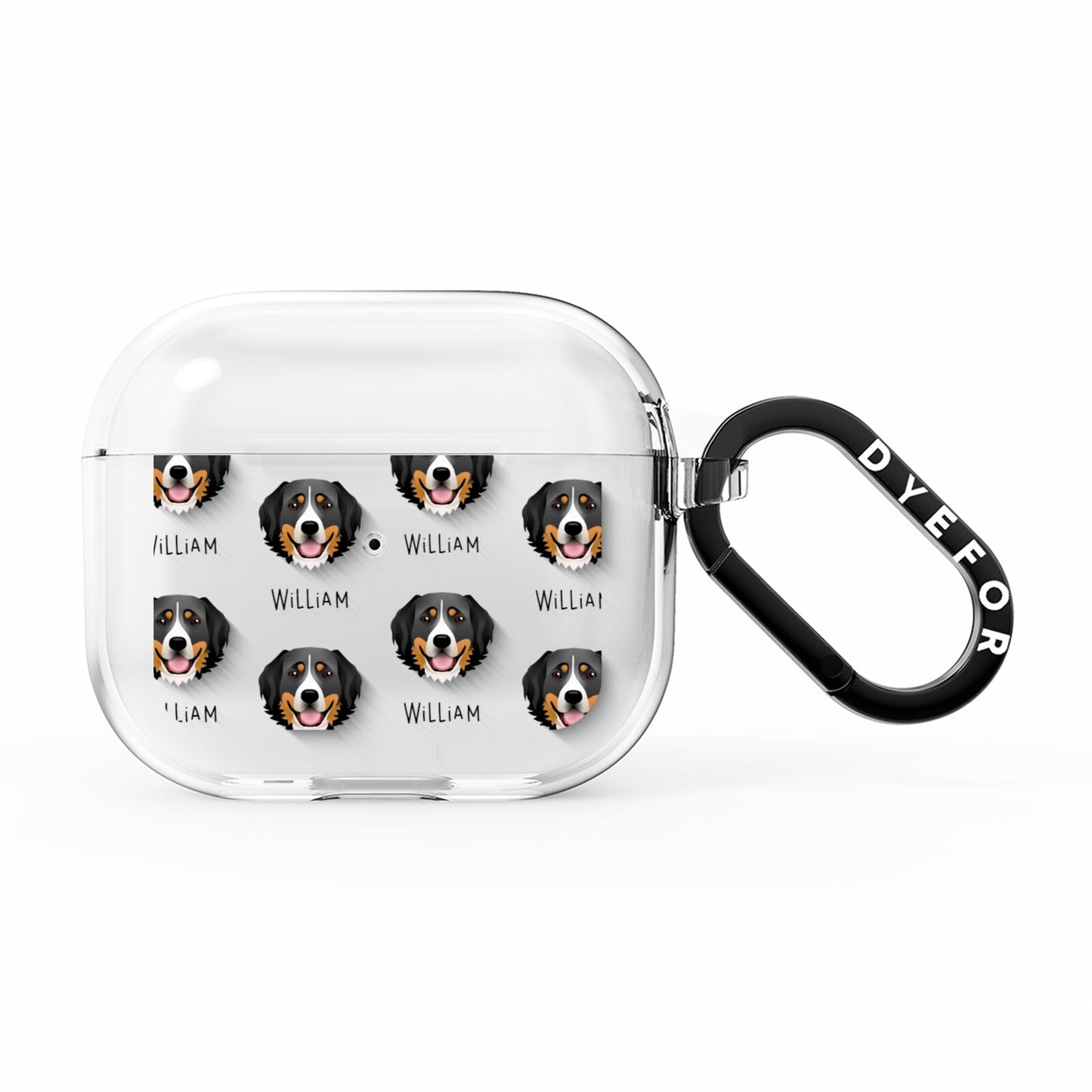 Bernese Mountain Dog Icon with Name AirPods Clear Case 3rd Gen