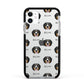 Bernese Mountain Dog Icon with Name Apple iPhone 11 in White with Black Impact Case