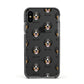 Bernese Mountain Dog Icon with Name Apple iPhone Xs Impact Case Black Edge on Black Phone