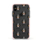 Bernese Mountain Dog Icon with Name Apple iPhone Xs Impact Case Pink Edge on Black Phone
