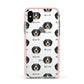 Bernese Mountain Dog Icon with Name Apple iPhone Xs Impact Case Pink Edge on Silver Phone
