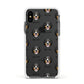 Bernese Mountain Dog Icon with Name Apple iPhone Xs Impact Case White Edge on Black Phone