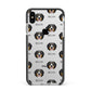 Bernese Mountain Dog Icon with Name Apple iPhone Xs Max Impact Case Black Edge on Silver Phone