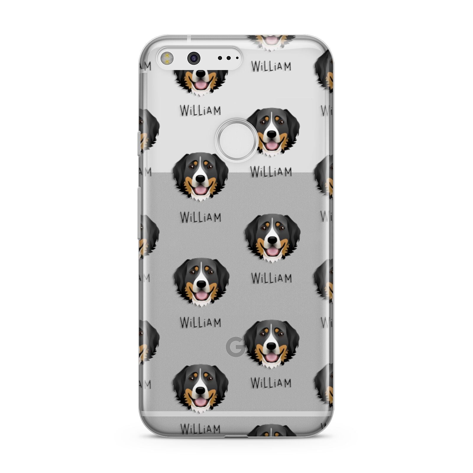 Bernese Mountain Dog Icon with Name Google Pixel Case