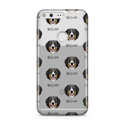 Bernese Mountain Dog Icon with Name Google Pixel Case