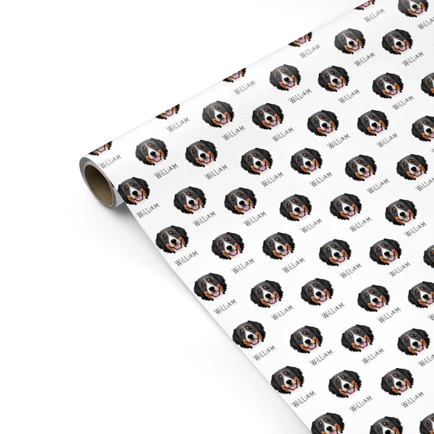 Bernese Mountain Dog Icon with Name Personalised Gift Wrap