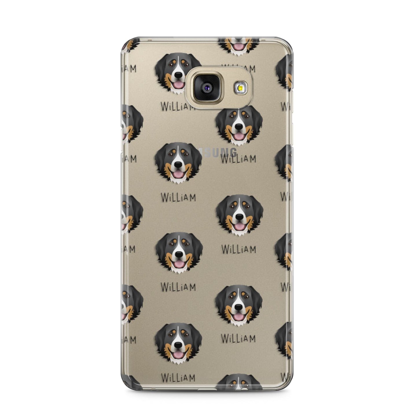 Bernese Mountain Dog Icon with Name Samsung Galaxy A5 2016 Case on gold phone