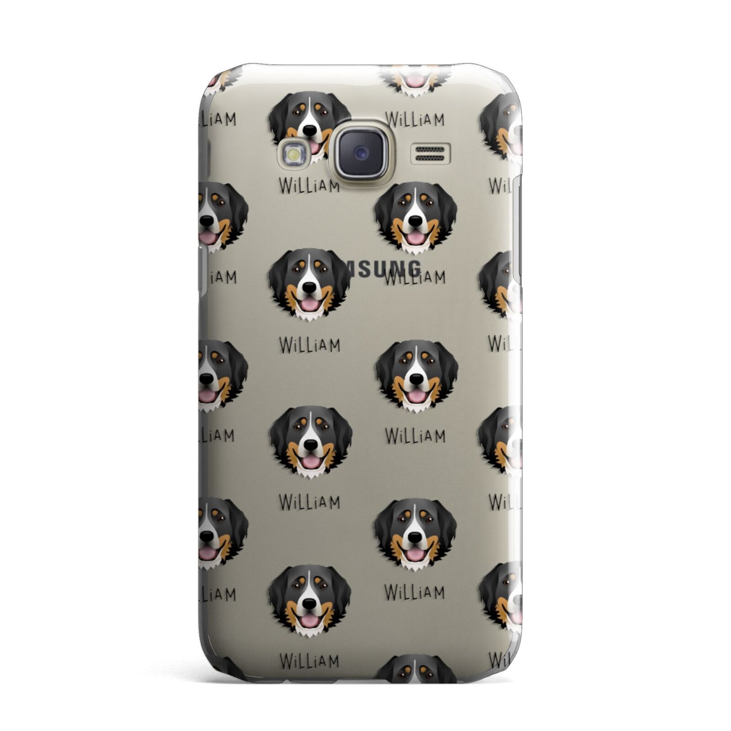 Bernese Mountain Dog Icon with Name Samsung Galaxy J7 Case