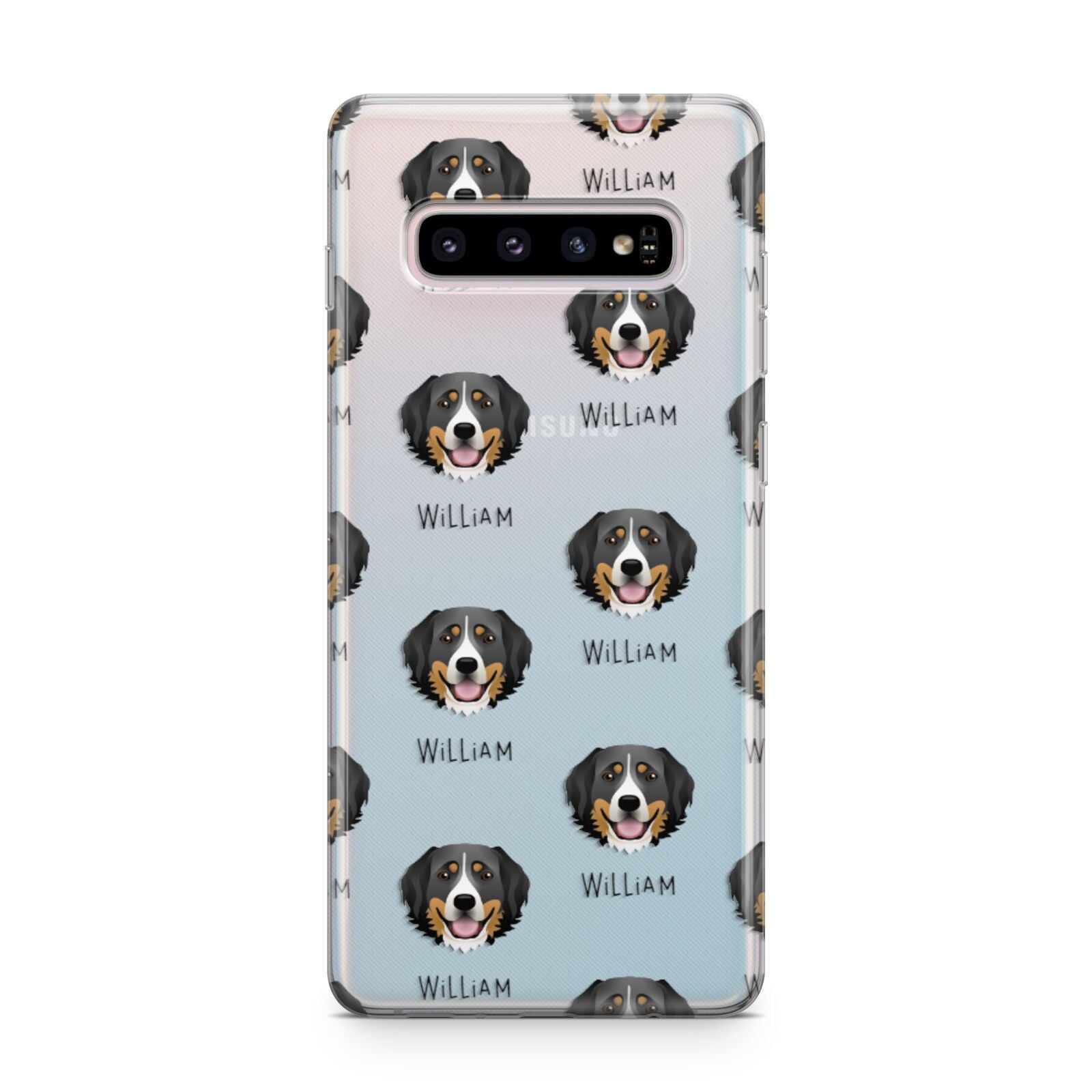 Bernese Mountain Dog Icon with Name Samsung Galaxy S10 Plus Case