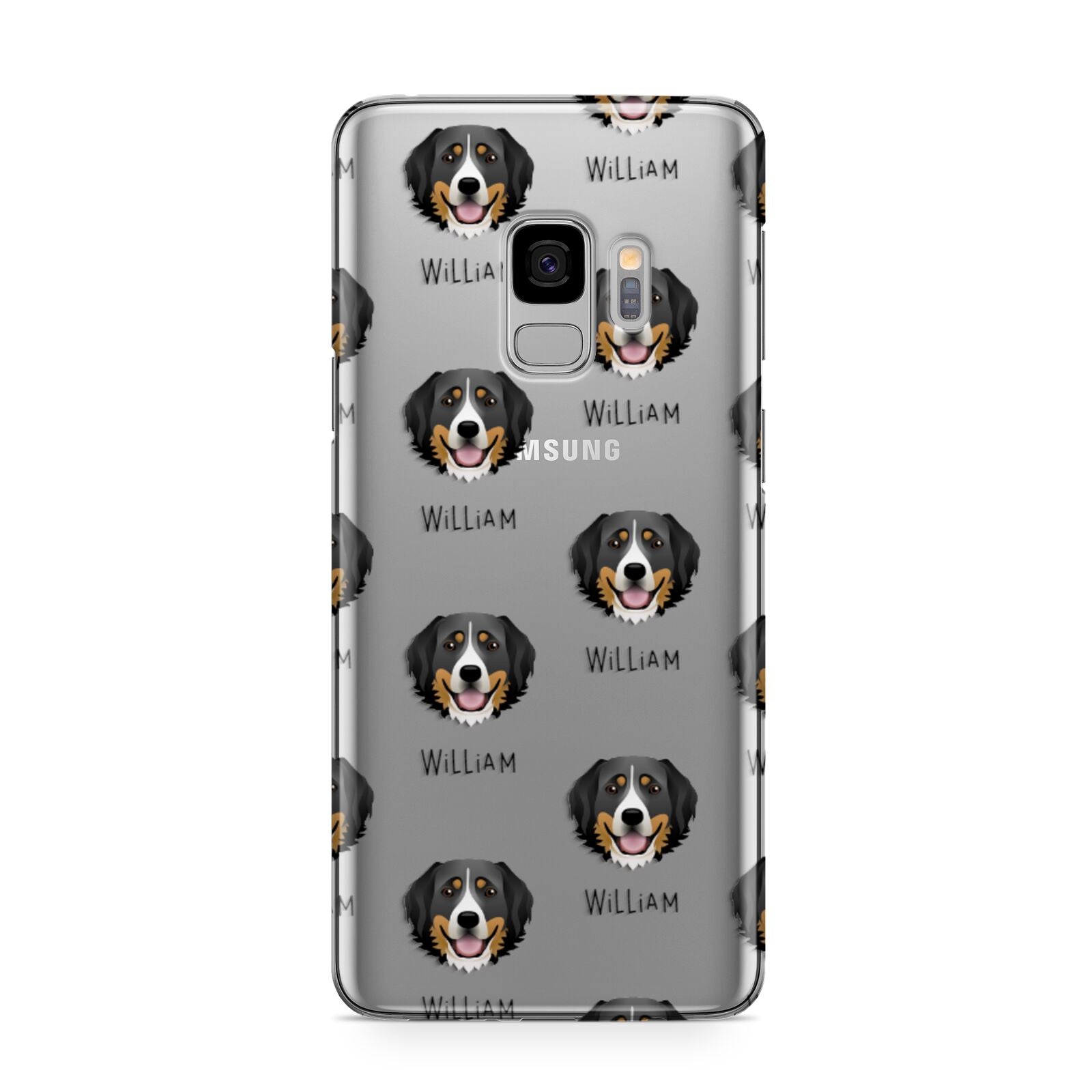 Bernese Mountain Dog Icon with Name Samsung Galaxy S9 Case