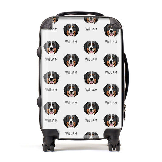 Bernese Mountain Dog Icon with Name Suitcase