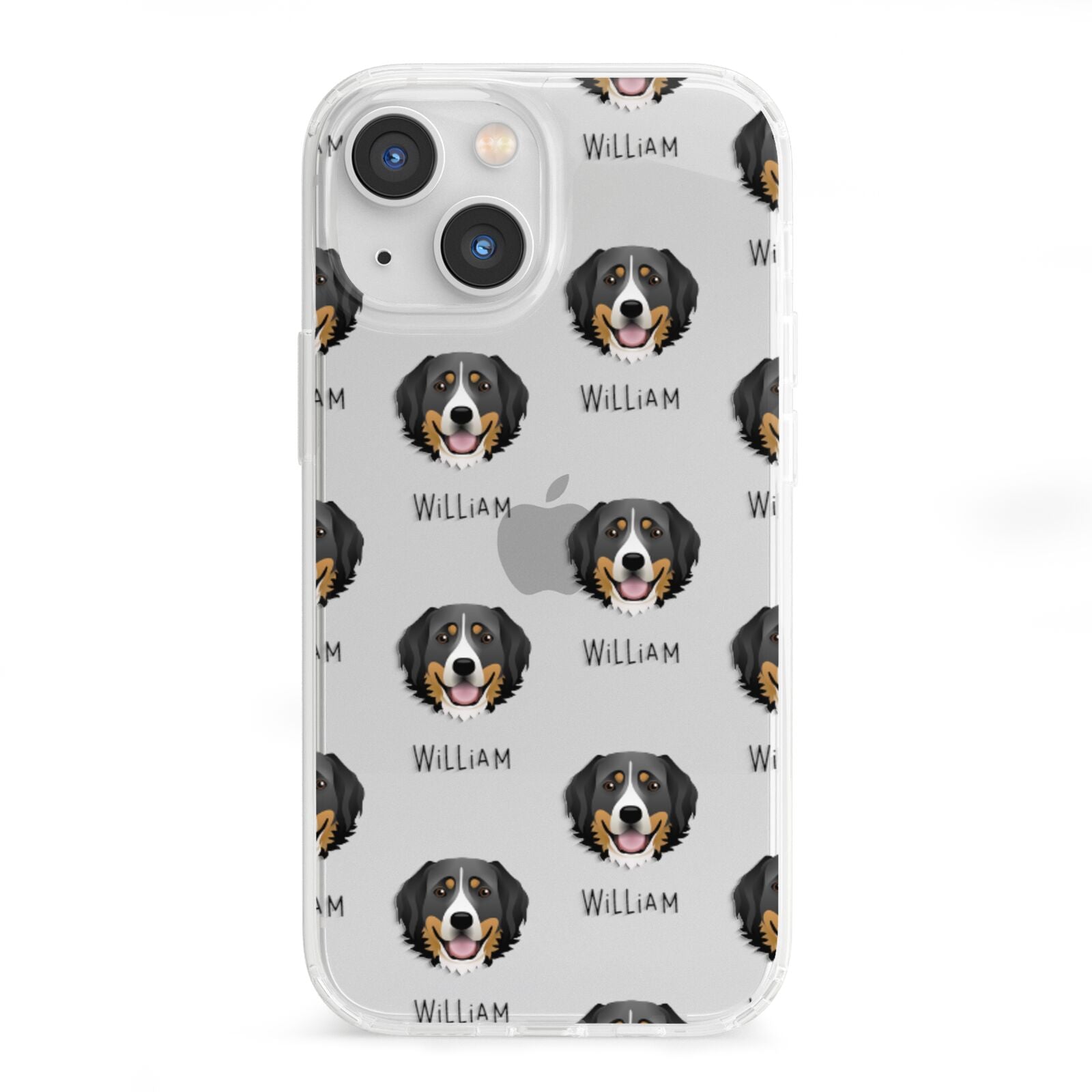 Bernese Mountain Dog Icon with Name iPhone 13 Mini Clear Bumper Case