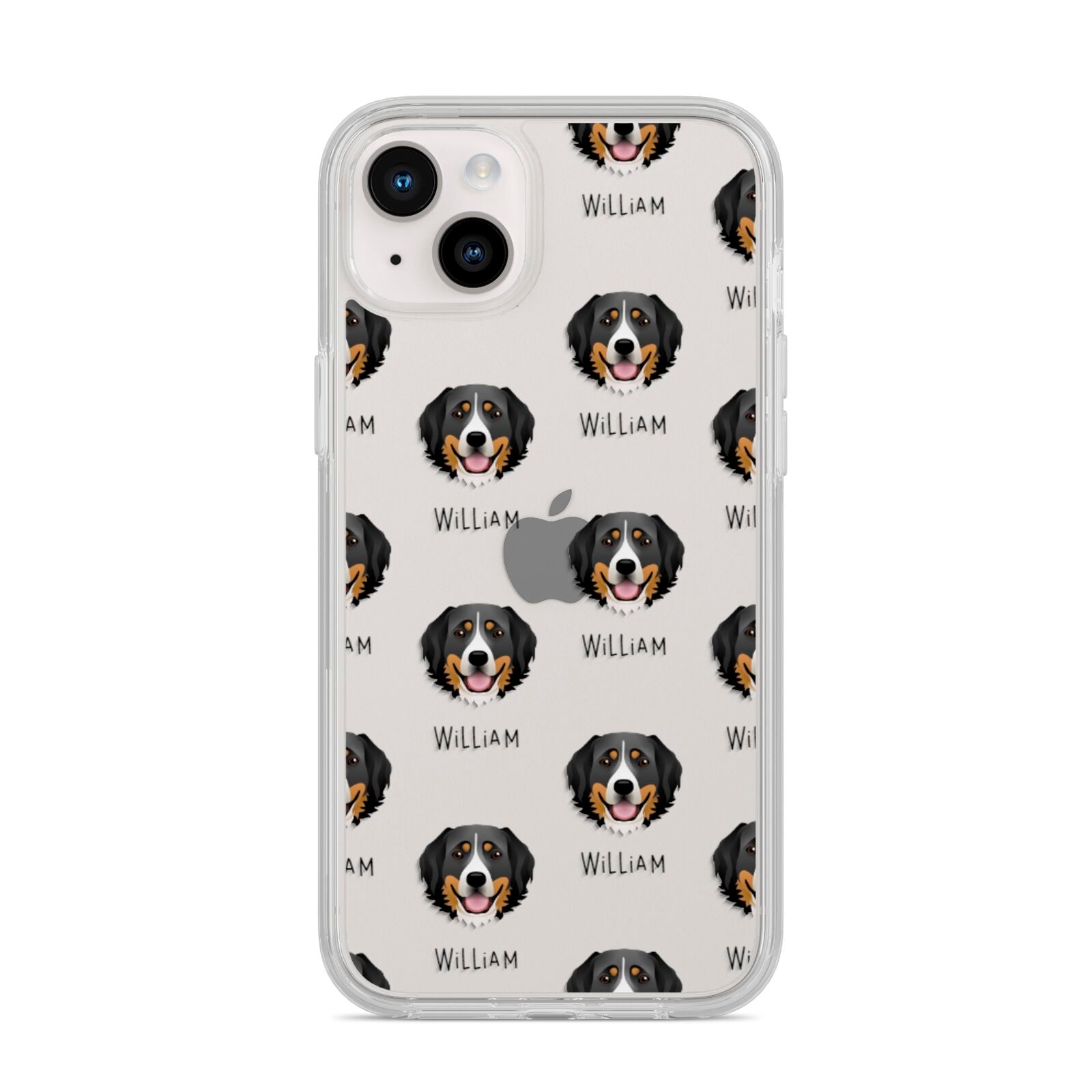 Bernese Mountain Dog Icon with Name iPhone 14 Plus Clear Tough Case Starlight