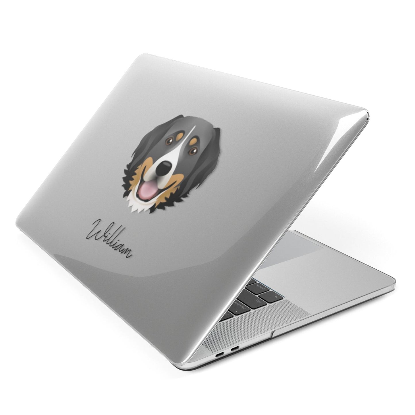 Bernese Mountain Dog Personalised Apple MacBook Case Side View