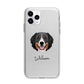Bernese Mountain Dog Personalised Apple iPhone 11 Pro in Silver with Bumper Case