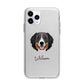 Bernese Mountain Dog Personalised Apple iPhone 11 Pro in Silver with Bumper Case