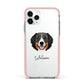Bernese Mountain Dog Personalised Apple iPhone 11 Pro in Silver with Pink Impact Case