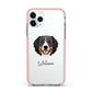 Bernese Mountain Dog Personalised Apple iPhone 11 Pro in Silver with Pink Impact Case