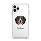 Bernese Mountain Dog Personalised Apple iPhone 11 Pro in Silver with White Impact Case
