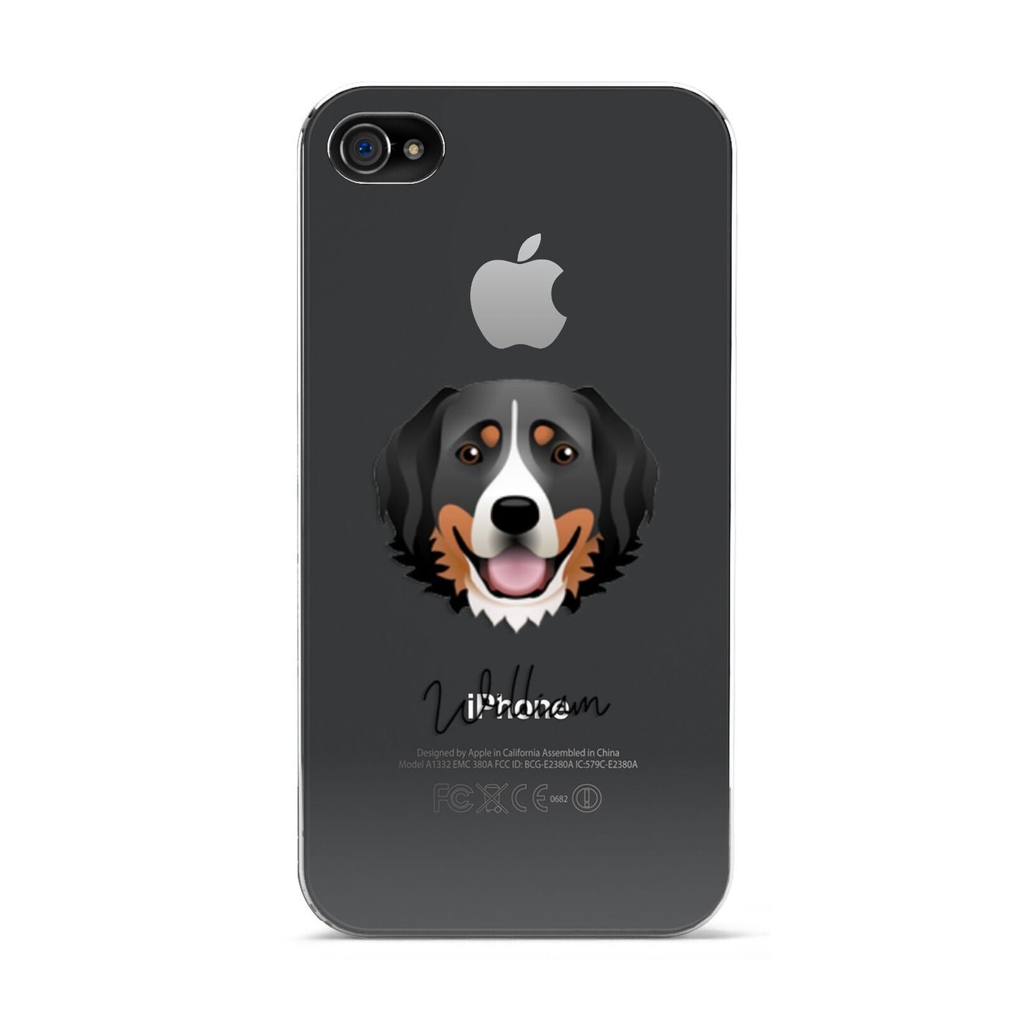Bernese Mountain Dog Personalised Apple iPhone 4s Case