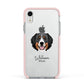 Bernese Mountain Dog Personalised Apple iPhone XR Impact Case Pink Edge on Silver Phone