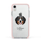 Bernese Mountain Dog Personalised Apple iPhone XR Impact Case Pink Edge on Silver Phone