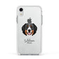 Bernese Mountain Dog Personalised Apple iPhone XR Impact Case White Edge on Silver Phone