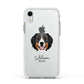 Bernese Mountain Dog Personalised Apple iPhone XR Impact Case White Edge on Silver Phone