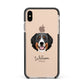 Bernese Mountain Dog Personalised Apple iPhone Xs Max Impact Case Black Edge on Gold Phone