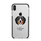 Bernese Mountain Dog Personalised Apple iPhone Xs Max Impact Case Black Edge on Silver Phone