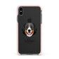 Bernese Mountain Dog Personalised Apple iPhone Xs Max Impact Case Pink Edge on Black Phone